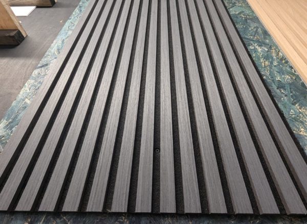 Ebony oak slat wall panels 2440x600m (17mm thick)