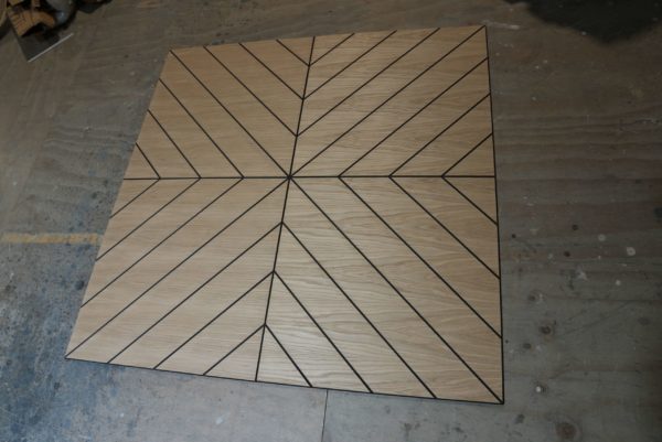 Criss Cross oak on black wall panel (1200x1200mm coverage) - Image 3