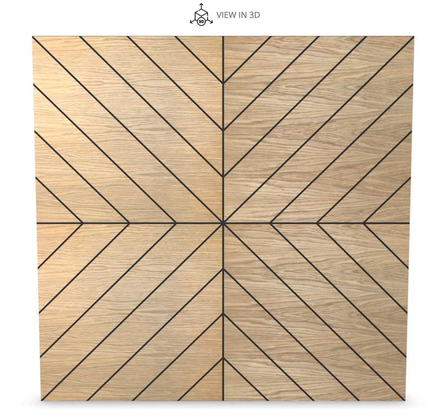 Criss Cross oak on black